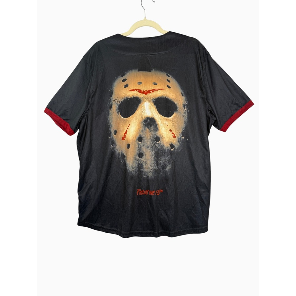 Friday the 13th Jason Voorhees Hybrid Apparel XL Baseball Jersey Black Red